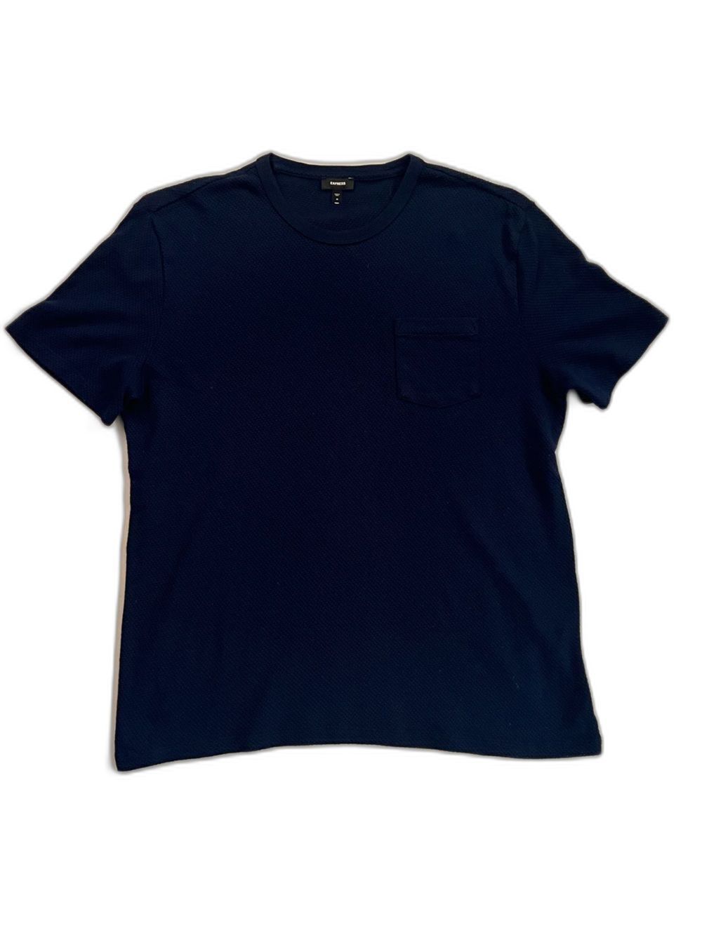 Express Men's Navy Short-Sleeve Pocket Tee
